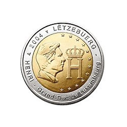 Pièce 2 euro commémorative Luxembourg 2004 "La dynastie Grand-ducale" (UNC)