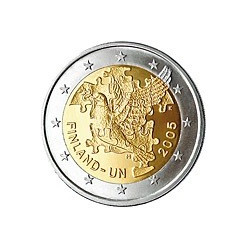 Pièce 2 euro commémorative Finlande2005 "60 ans des Nations Unies" (UNC)