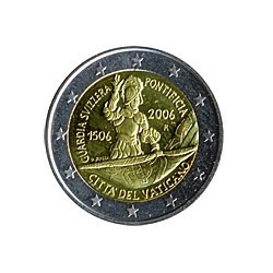 2 Euro herdenkingsmunt Vatikaan 2006 "Zwitserse garde" (FDC)