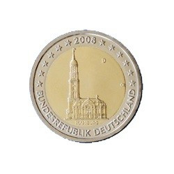2 Euro herdenkingsmunt Duitsland 2008 "Hamburg deelstaat A" (UNC)