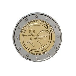 Pièce 2 euro commémorative Allemagne 2009 "10 Ans Union économique et...