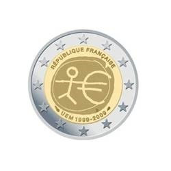 Pièce 2 euro commémorative France 2009 "Union économique et monétaire"...