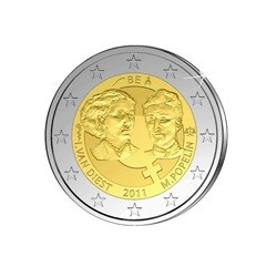 Pièce 2 euro commémorative Belgique 2011 "droits de la femme" (UNC)