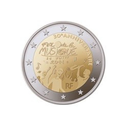 2 Euro herdenkingsmunt Frankrijk 2011 "feest van de muziek" (UNC)