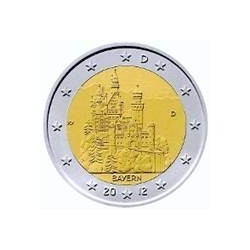 2 Euro herdenkingsmunt Duitsland 2012 "slot Neuschwanstein deelstaat F"...