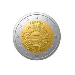 Pièce 2 euro commémorative Espagne 2012 "10 ans de l'euro" (UNC)