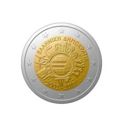 Pièce 2 euro commémorative Grèce 2012 "10 ans de l'euro" (UNC)