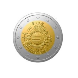 2 Euro herdenkingsmunt Ierland 2012 "10 jaar euro" (UNC)