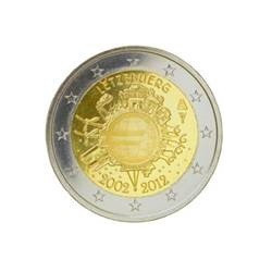 Pièce 2 euro commémorative Luxembourg 2012 "10 ans de l'euro" (UNC)