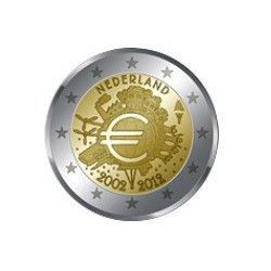 Pièce 2 euro commémorative Pays-Bas 2012 "10 ans de l'euro" (UNC)