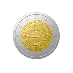 Pièce 2 euro commémorative Autriche 2012 "10 ans de l'euro" (UNC)