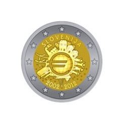 Pièce 2 euro commémorative Slovénie 2012 "10 ans de l'euro" (UNC)