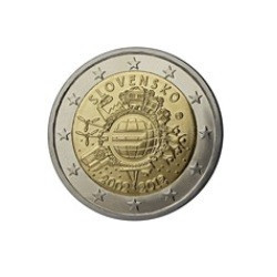 Pièce 2 euro commémorative Slovaquie 2012 "10 ans de l'euro" (UNC)