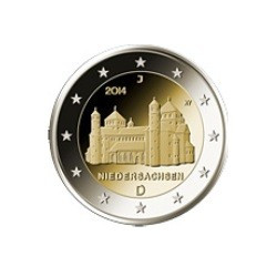 Pièce 2 euro commémorative Allemagne 2014 "Basse-Saxe Eglise St. Michel...