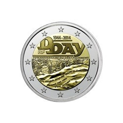 Pièce 2 euro commémorative France 2014 "70ème anniversaire du D-Day" (UNC)