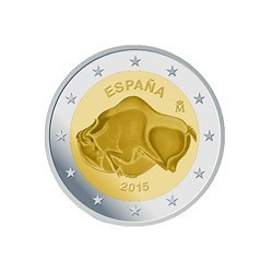 Pièce 2 euro commémorative Espagne 2015 "La grotte d'Altamira" (UNC)