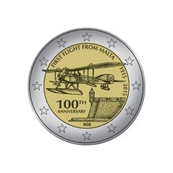 Pièce 2 euro commémorative Malte 2015 "100e anniversaire du 1er vol de...