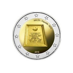 Pièce 2 euro commémorative Malte 2015 "République de Malte 1974" (UNC)
