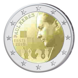Pièce 2 euro commémorative Estonie 2016 "Paul Keres" (UNC)