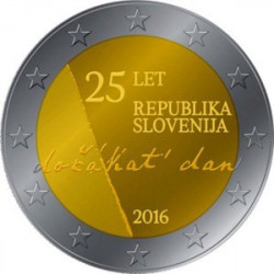 2 Euro herdenkingsmunt Slovénië 2016 "25 jaar onafhankelijkheid" (UNC)