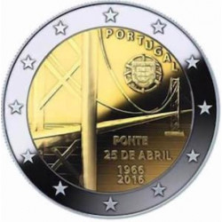 Pièce 2 euro commémorative Portugal 2016 "50eme anniversaire pont 25...