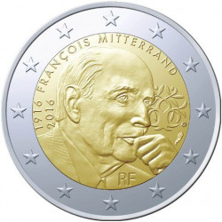 Pièce 2 euro commémorative France 2016 "François Mitterrand" (UNC)