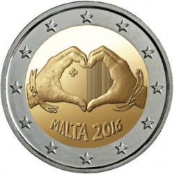 Pièce 2 euro commémorative Malte 2016 "LOVE" (UNC)