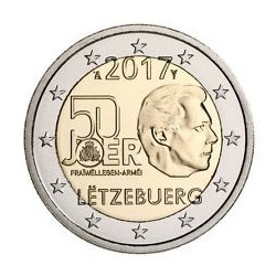 Pièce 2 euro commémorative Luxembourg 2017 "Service militaire...