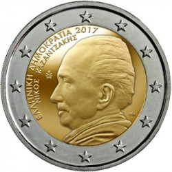 Pièce 2 euro commémorative Grèce 2017 "Nikos Kazantzakis" (UNC)