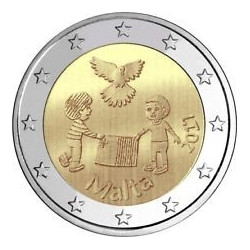 Pièce 2 euro commémorative Malte 2017 "Vrede" (UNC)