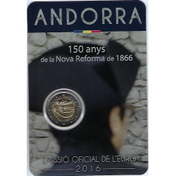 Pièce 2 euro commémorative Andorre 2016 "150 jaar Nova Reforma de 1866"...