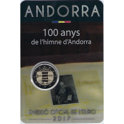 Pièce 2 euro commémorative Andorre 2016 "Hymne d'Andorra" (BU)