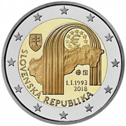 Pièce 2 euro commémorative Slovaquie 2018 "25 ans République Slovaquie"...