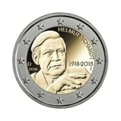2 Euro herdenkingsmunt Duitsland 2018 "Helmut Schmit deelstaat A" (UNC)