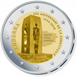 2 Euro herdenkingsmunt Andorra 2018 "25e verjaardag Grondwet" (BU)