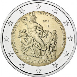 Pièce 2 euro commémorative Vatican 2018 "Patrimoine cuturel " (FDC)