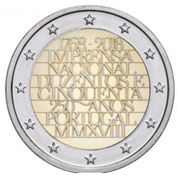 2 Euro herdenkingsmunt Portugal 2018 "Nationale drukkerij" (UNC)