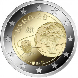 Pièce 2 euro commémorative Belgique 2018 "Satellite ESRO" en Néerlandais...