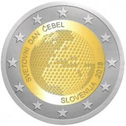 Pièce 2 euro commémorative Slovénie 2018 "Journée mondiale des abeilles" (UNC)