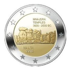 Pièce 2 euro commémorative Malte 2018 "Temples de Mnajdra" (UNC)