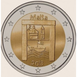 Pièce 2 euro commémorative Malte 2018 "Patrimoine Culturel" (UNC)