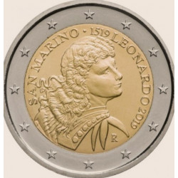 Pièce 2 euro commémorative Saint-Marin 2019 "Leonardo Da Vinci" (BU dans...