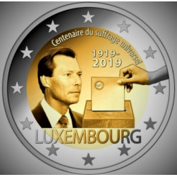 Pièce 2 euro commémorative Luxembourg 2019 "Suffrage Universel" (UNC)