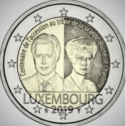 Pièce 2 euro commémorative Luxembourg 2019 "Charlotte" (UNC)