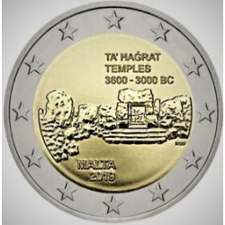 Pièce 2 euro commémorative Malte 2019 "Ta Hagrat" (UNC)