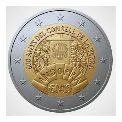 Pièce 2 euro commémorative Andorre 2019 "600 Ans gouvernement d'Andorra"...