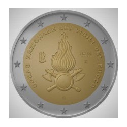Pièce 2 euro commémorative Italie 2020 "Pompiers" (UNC)