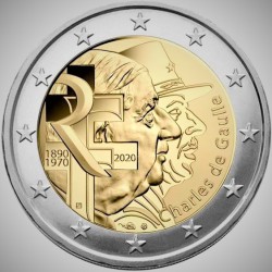 2 Euro herdenkingsmunt Frankrijk 2020 "Charles de Gaule" (UNC)