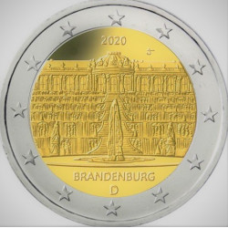 Pièce 2 euro commémorative Allemagne 2020 "Brandenbourg Palais de...
