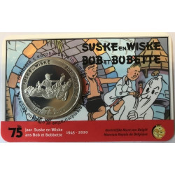 Pièce 5 euro Belgique 2020 "Bob et Bobette" en relief (coincard)